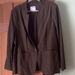 Old Navy Brown Plaid Blazer